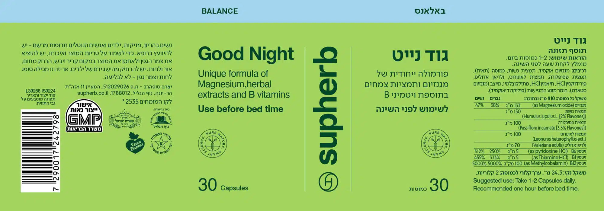 פורמולה ייחודית של מגנזיום ותמציות צמחים