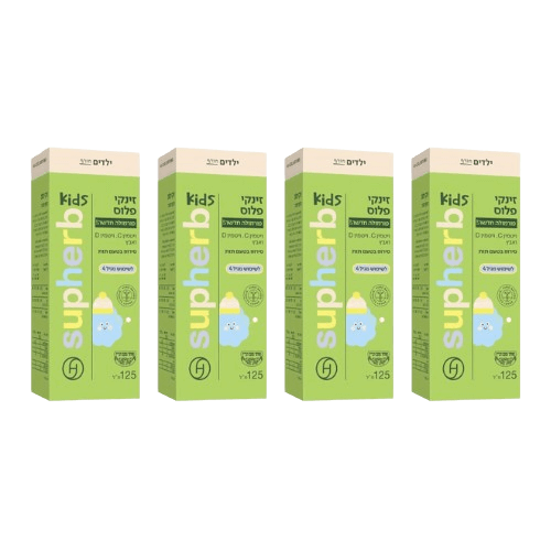 זינקי פלוס - ויטמין C, D ואבץ - מכיל 125 מ"ל - לשימוש מגיל 4 - סירופ בטעם תות - סופהרב - מארז רביעיה