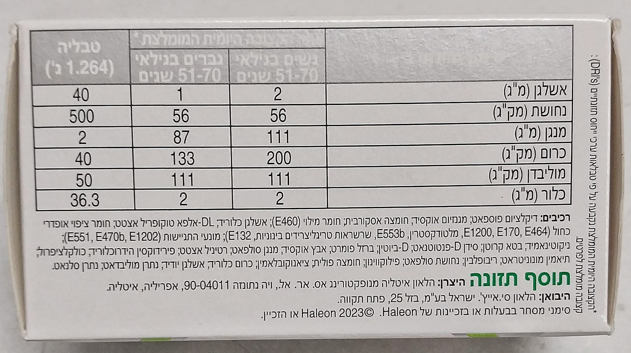 צנטרום סילבר 50+ - מולטי ויטמין בתוספת מינרלים - מכיל 60 טבליות - Centrum Silver 50+