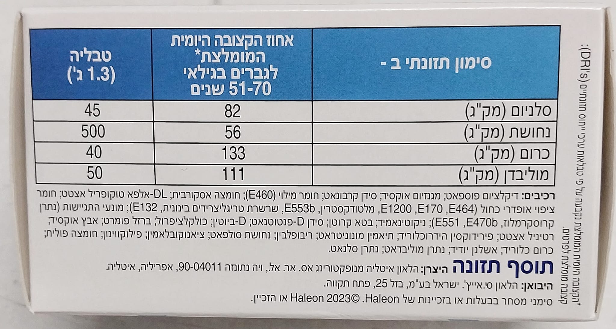 צנטרום סילבר לגברים 50+ -מולטי ויטמין בתוספת מינרלים -מכיל 60 טבליות - Centrum SILVER MEN 50+